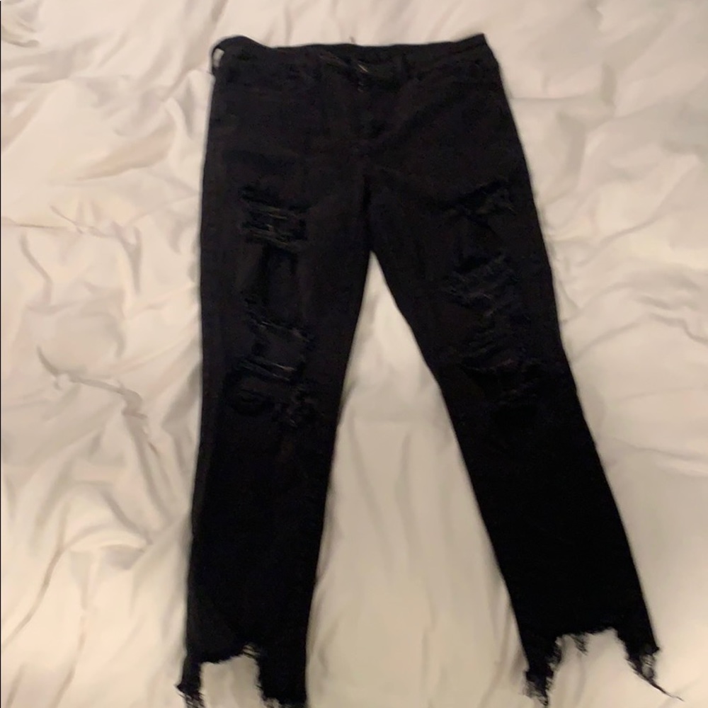 Black Skinny Ripped Jeans